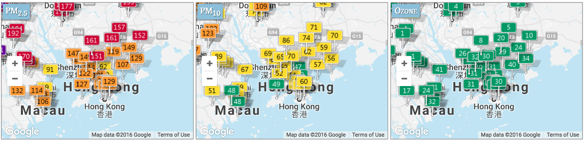 Pollution index map